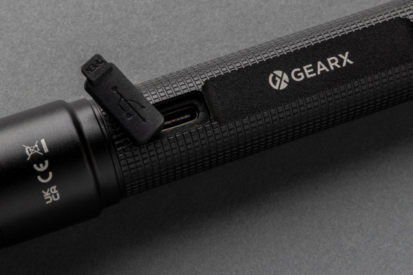 Gear X RCS recycled aluminum USB-rechargeable torch