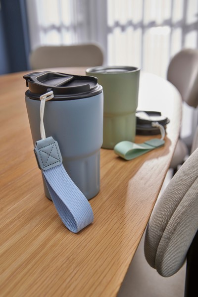 Caneca de parede dupla de aço inoxidável Louisa - cinzento