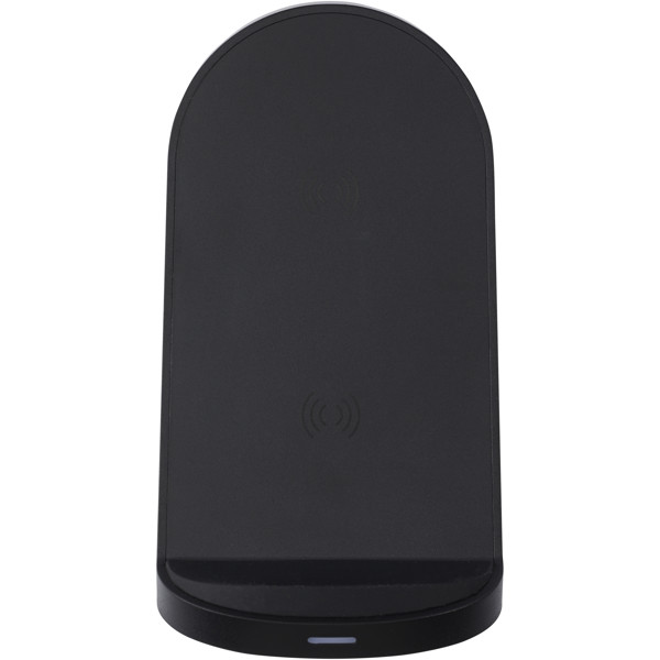 Socle de charge sans fil Loop de 15 W à double bobine en plastique recyclé certifié RCS