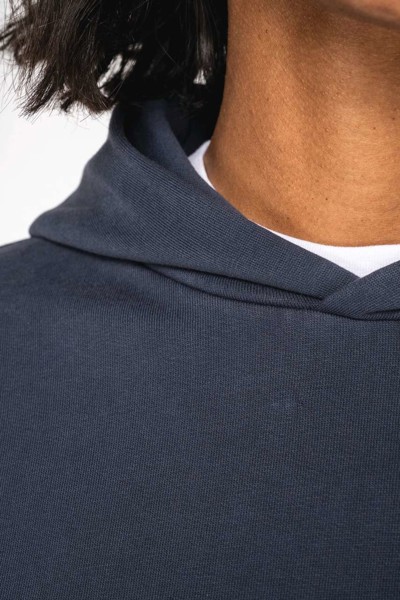 Unisex Washed Effect Oversize Hooded Sweatshirt - Washed Black / 2XL