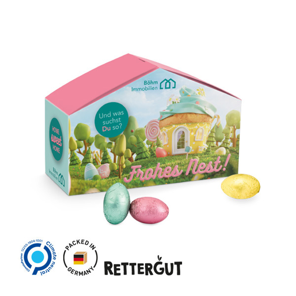 Haus Präsent, Ostern, Weiß / 6 Rettergut Ostereier, 37,5 G