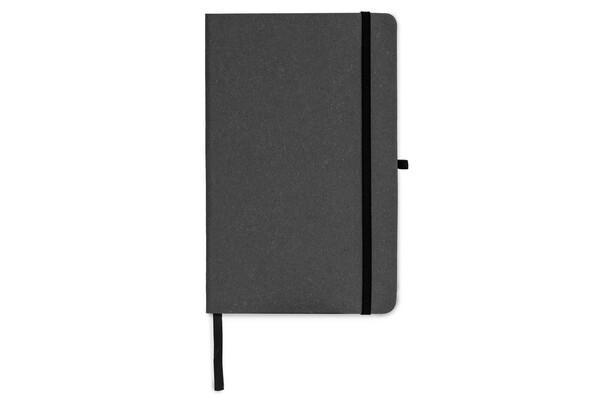 Carnet A5 couverture rigide en cuir recyclé - Gris foncé