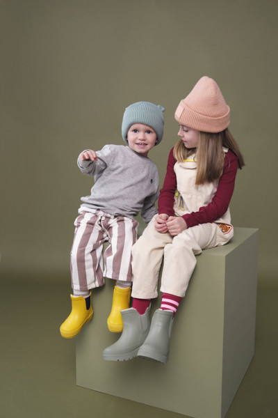 Organic Baby Bear Beanie - Peach / 6-12