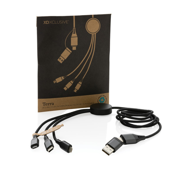 Terra RCS recycled aluminium 120cm 6-in-1 cable