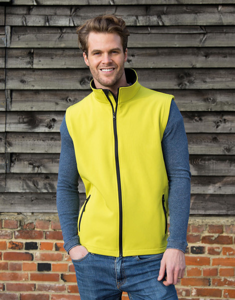 Men's Printable Softshell Bodywarmer - White / Black / S