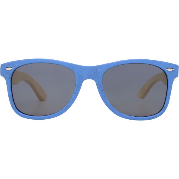 Lunettes de soleil Sun Ray en bambou - Bleu process