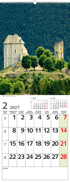 Uski zidni kalendar – Čarobna Hrvatska