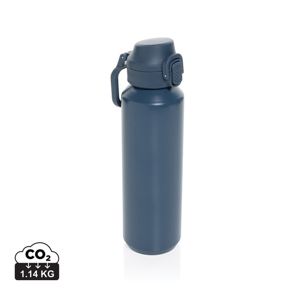 Bouteille de sport  600ML en acier recyclé RCS Via - Bleu Marine
