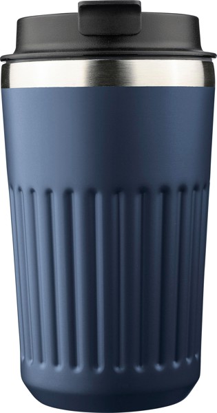 Mug de voyage en acier inoxydable recyclé (400 ml) Chiara - bleu