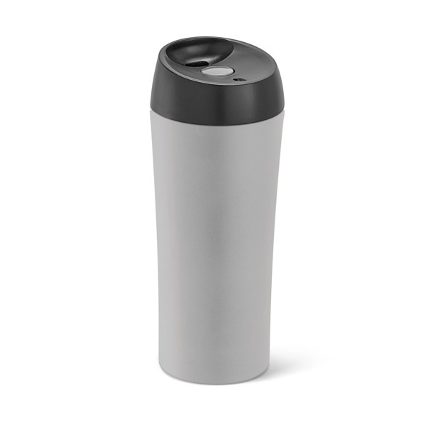 MONARDA. Mug de voyage 470mL en acier inox et PP - Gris