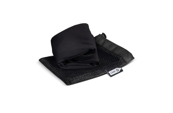 R-PET cooling towel 30x80cm - Black / Black