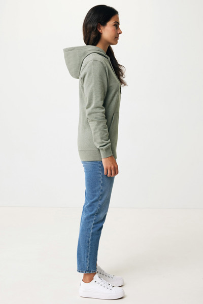 Sweat à capuche en coton recyclé et non teinté Iqoniq Torres - Heather Green / XXS