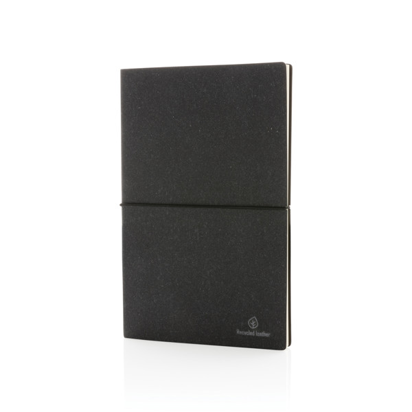 A5 recycled leather notebook - Grey