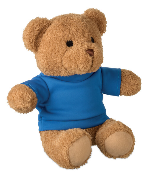 Peluche Ourson t-shirt 23cm Jackie - Bleu