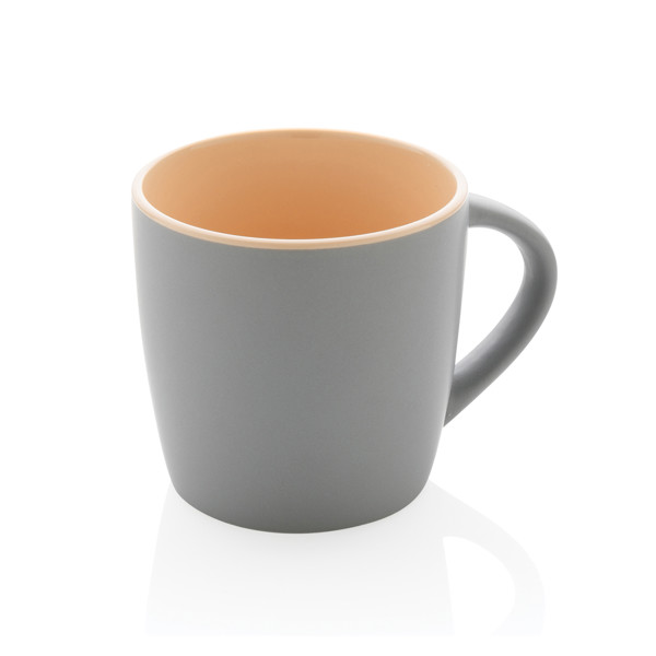 Keramický hrnek s barevným vnitřkem 300ml - Hnědá / Šedá