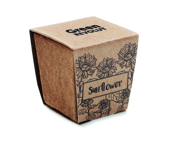 Sunflower grow kit biodegradable pot, soil tablet