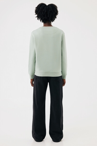 IQONIQ Toria Unisex mikina s okrúhl. výstrihom z rec. bavlny - Iceberg Green / XL