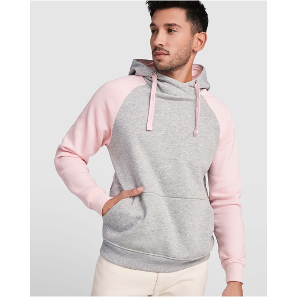 Felpa con cappuccio unisex bicolore Badet - Grigio melange / Blu royal / 3XL