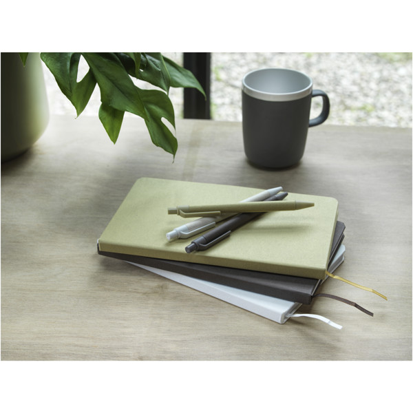 Fabianna crush paper hard cover notebook - White
