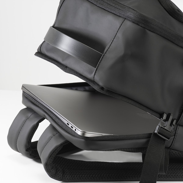 Cabin Size Travel Backpack With Laptop Holder (15) In Soft, Water-Resistant Pu - Black