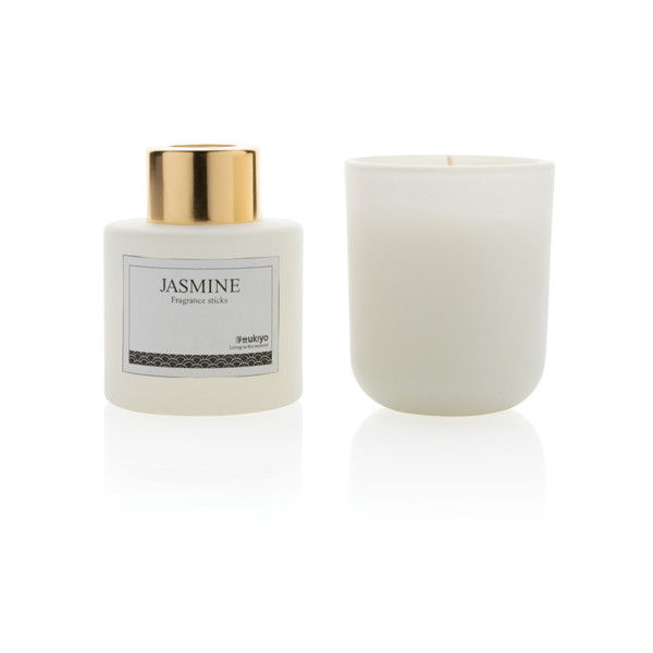 Ukiyo candle and fragrance sticks gift set - White