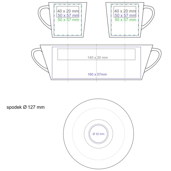 Cup Victor Bianco Set - White / 120 ml