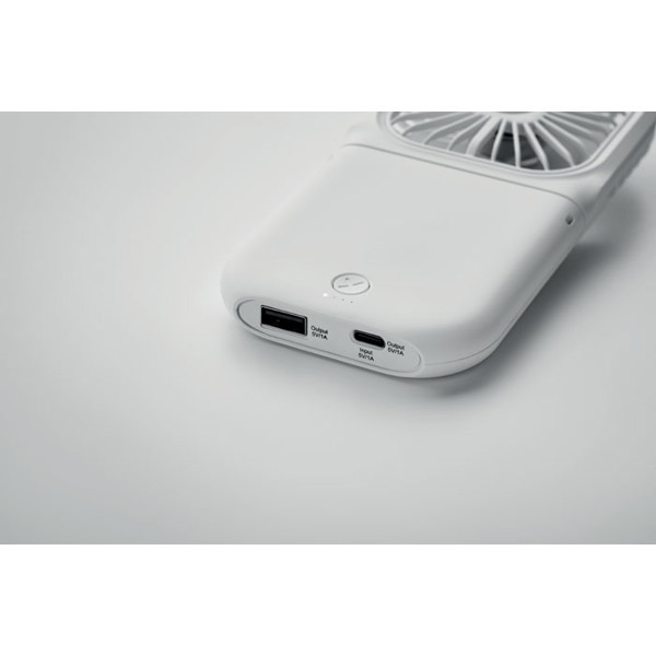 Standfan foldable desk fan, 3000 mAh power bank