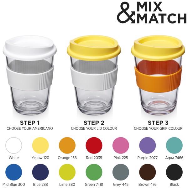 Copo térmico de 300 ml com pega "Cortado" Americano® - Branco
