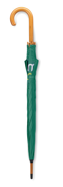 All-over printed ⌀102cm/23″ auto open umbrella. Wooden shaft & handle - Full colour