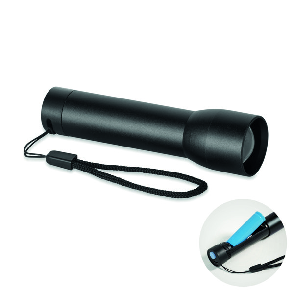 Aluminium rechargeable torch Lumezo - Black