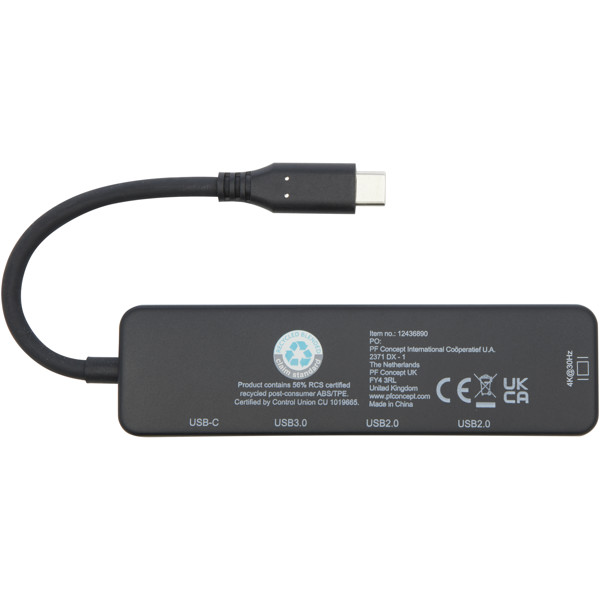 Adaptateur multimédia en plastique recyclé Loop RCS USB 2.0-3.0 avec port HDMI