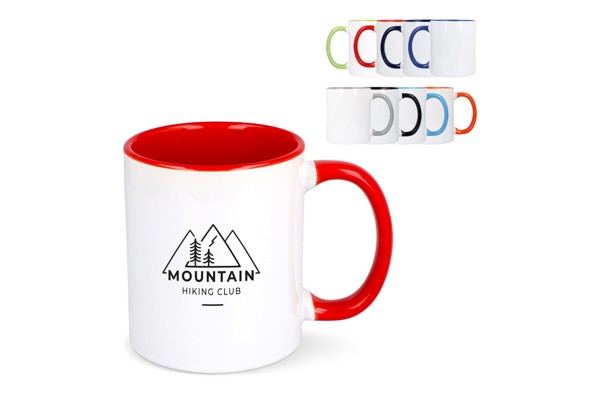 Mug subli Oslo colored inside &amp; handle 300ml - White / Grey