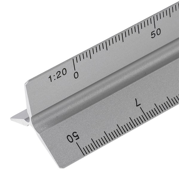 Aluminium 30 cm triangle-shaped ruler Tavi