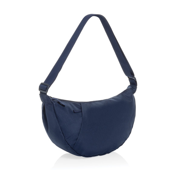 Sac bandoulière XL en rPET AWARE™ Crescent - Bleu Marine
