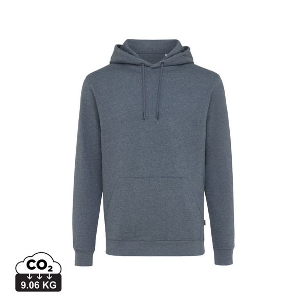 Sweat à capuche en coton recyclé et non teinté Iqoniq Torres - Heather Navy / L