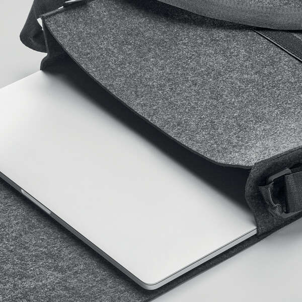 Baglo torba za prenosnik RPET, primerna za 15 inch - Kamnito siva