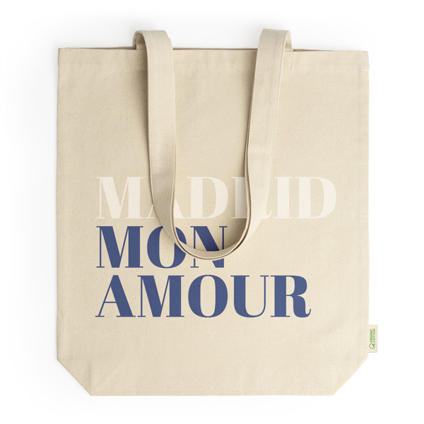 Bolsa de algodón orgánico personalizada con fuelle 280 g/m²