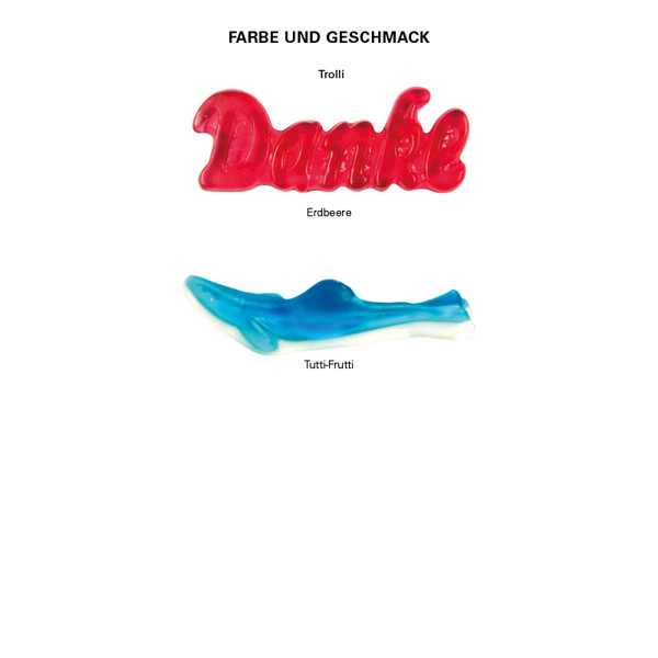 Trolli jelly gum single "danke", compostable foil white