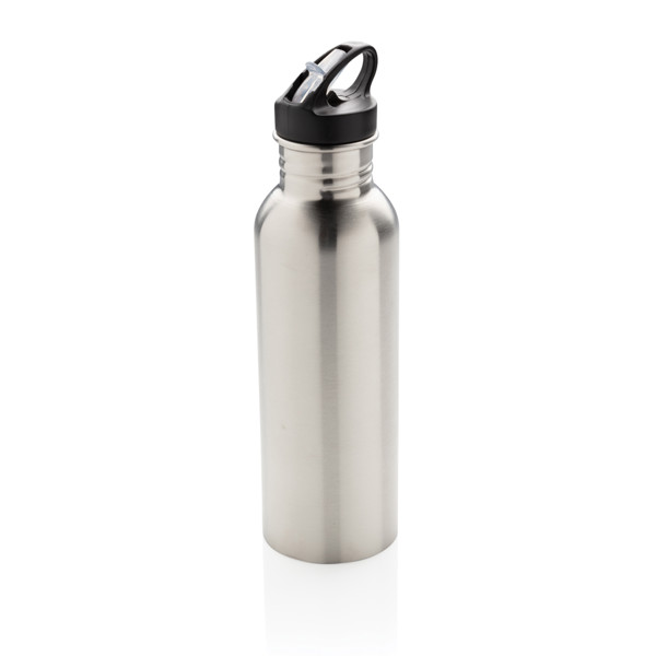 Deluxe Sportflasche aus Edelstahl - Silber