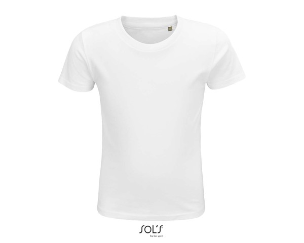SOL'S CRUSADER KIDS' - ΠΑΙΔΙΚΌ T-SHIRT ΜΕ ΣΤΡΟΓΓΥΛΌ ΛΑΙΜΌ ΚΑΙ ΕΦΑΡΜΟΣΤΉ ΦΑΝΈΛΑ - White / 10 years
