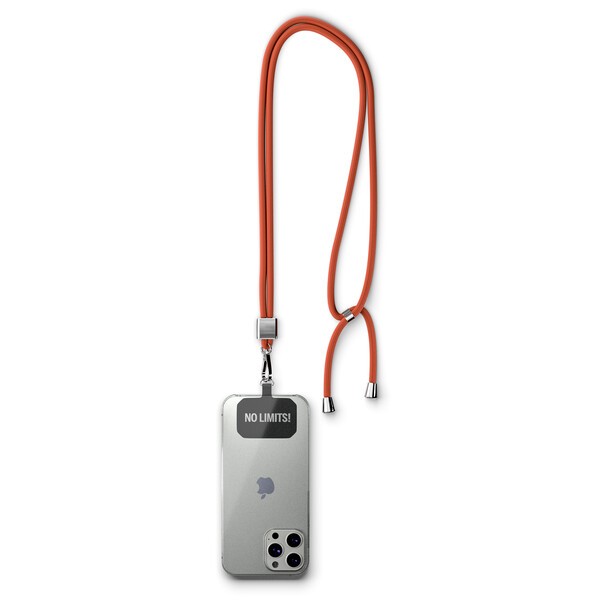 Crossbody, trendy 2-tone cord phone holder made of polyester - Bright Red / Black accessories