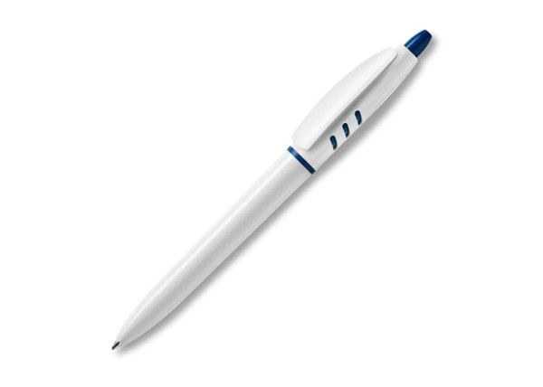 Ball pen S30 hardcolour - White / Dark blue