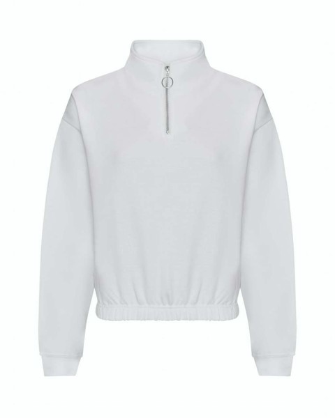 Women's Cropped 1/4 Zip Sweat - Arctic White / XXS