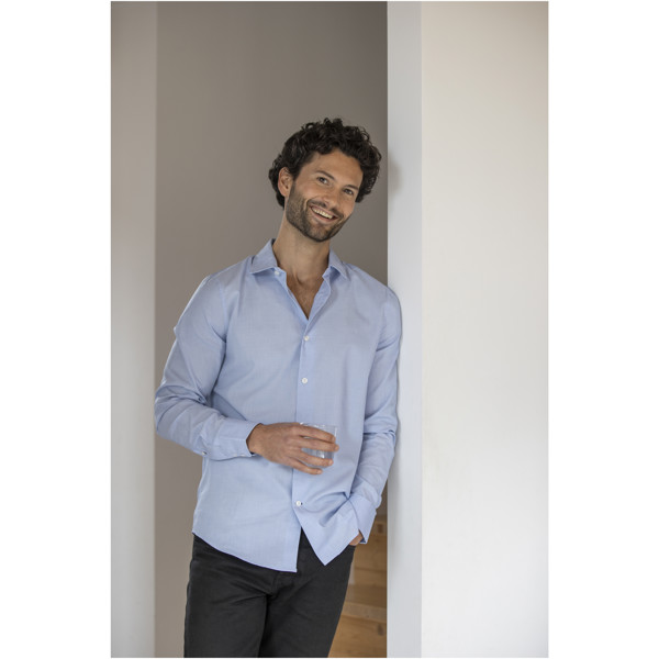 T-shirt para homem de manga comprida de produção biológica "Cuprite" - Azul claro / XL