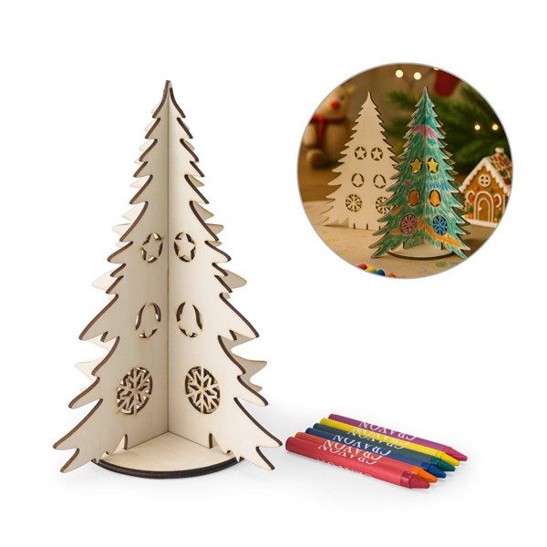 PINERY. Árvore de Natal desmontável para colorir em madeira