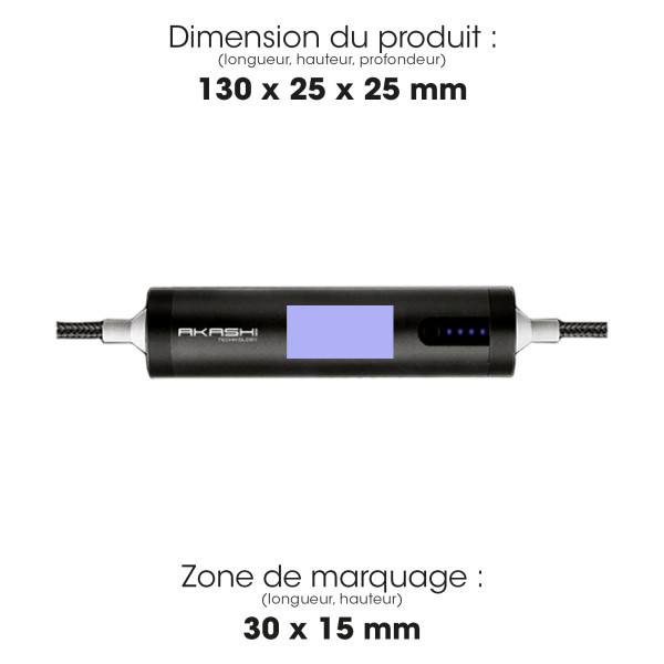 SAYO - CÂBLE USB 3 EN 1 AVEC FONCTION BATTERIE DE SECOURS 2600 mAh