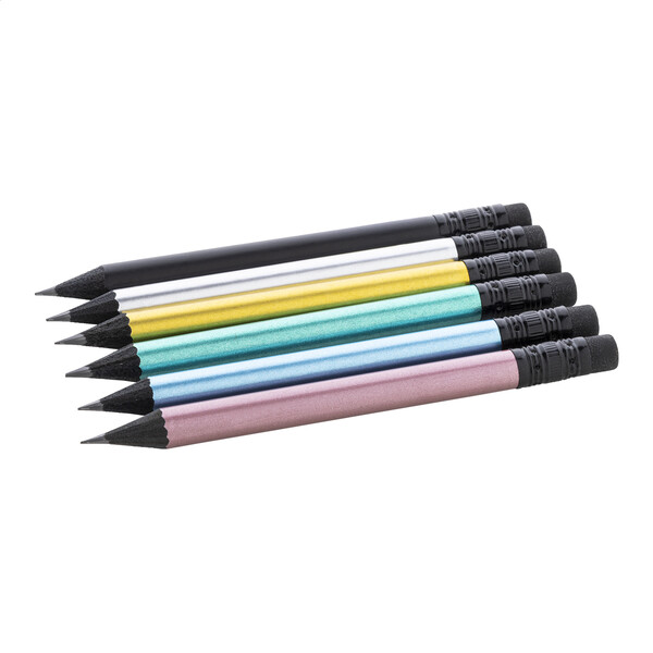 Neplum Mini HB Wooden Pencil with Eraser - Silver