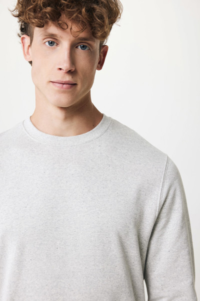 Pull à col rond en coton recyclé non teinté Iqoniq Denali - Heather Grey / M