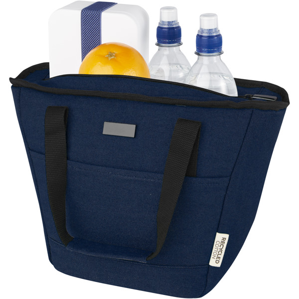Sac-repas isotherme Joey de 6 L en toile recyclée GRS pour 9 canettes - Marine