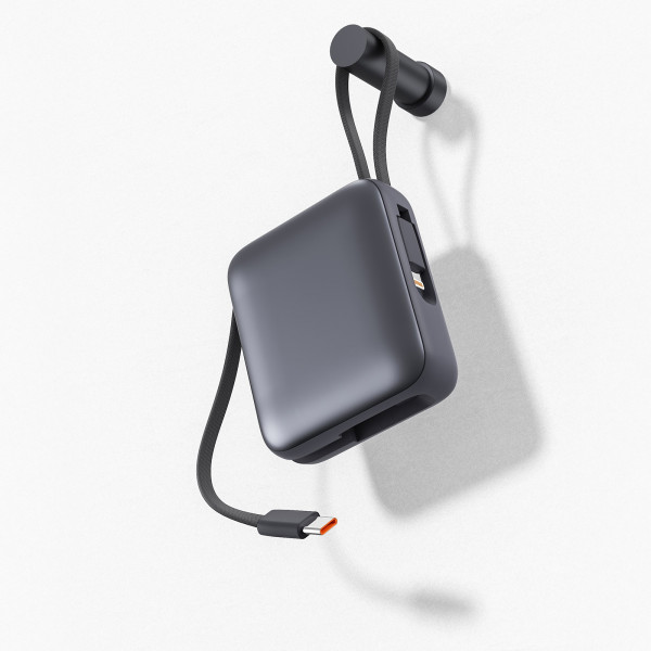 BUSHI - Batterie Powerbank 10,000 mAh avec câbles intégrés à charge rapide 22,5W